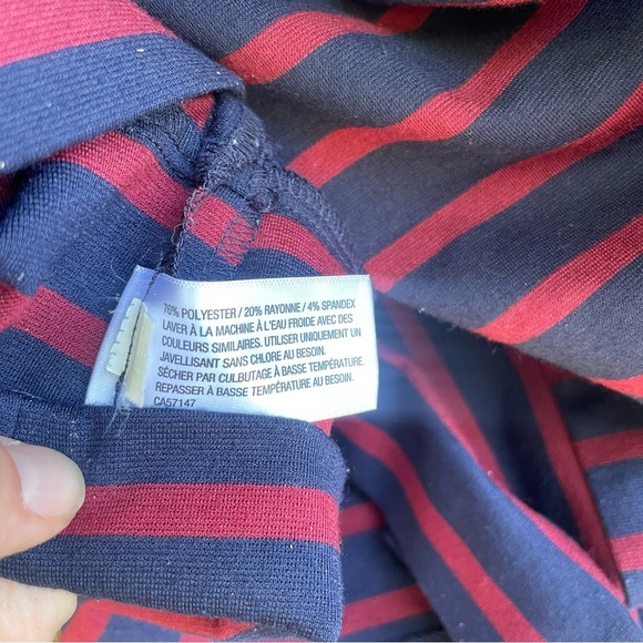 MERONA Women’s Navy Red Striped Sleeveless Sheath Dress Size Small - Picture 9 of 9